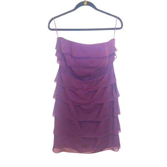 ANN TAYLOR EGGPLANT COLOR STRAPLESS KNEE LENGTH PARTY DRESS - SIZE 10 - Picture 1 of 3